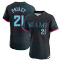 Jamed M.Marlins #21 Graham Pauley Player Black City Connect Home Limited Elite Stitched Jerseys