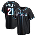 Jamed M.Marlins #21 Graham Pauley Player Black Fashion Out Home Game Stitched Jerseys