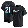 Jamed M.Marlins #21 Graham Pauley Player Black  Home Limited Stitched Jerseys