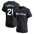 Jamed M.Marlins #21 Graham Pauley Player Black Vapor Home Limited Elite Stitched Jerseys
