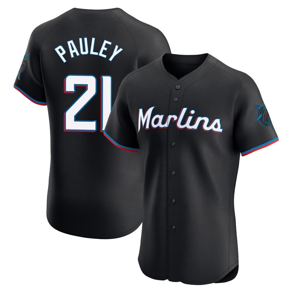Jamed M.Marlins #21 Graham Pauley Player Black Vapor Home Limited Elite Stitched Jerseys