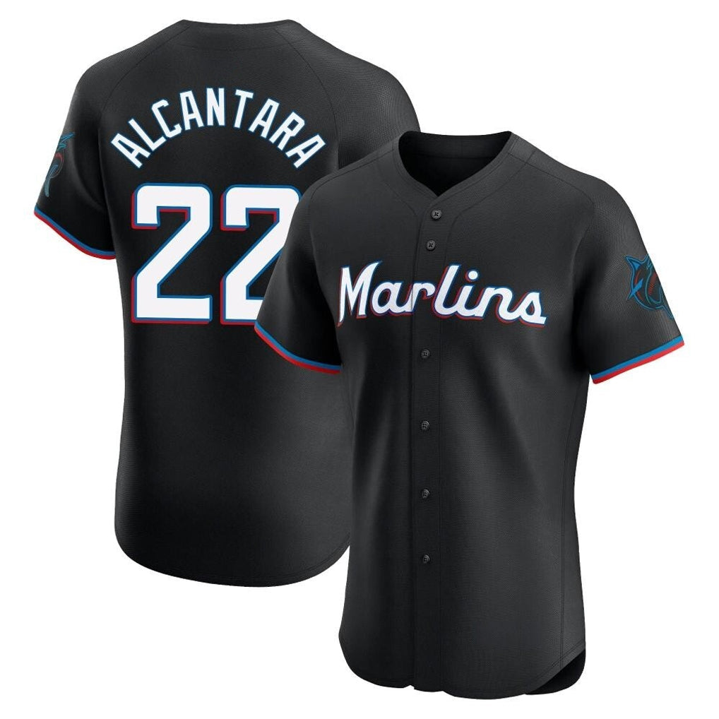 Jamed M.Marlins #22 Sandy Alcantara Player Black Vapor Home Limited Elite Stitched Jerseys