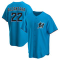 Jamed M.Marlins #22 Sandy Alcantara Player Blue Home Game Stitched Jerseys