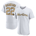 Jamed M.Marlins #22 Sandy Alcantara Player Gold  Home Limited Elite Stitched Jerseys