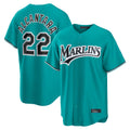 Jamed M.Marlins #22 Sandy Alcantara Player Teal  Home Game Stitched Jerseys