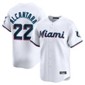 Jamed M.Marlins #22 Sandy Alcantara Player White Home Limited Stitched Jerseys
