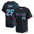 Jamed M.Marlins #26 Janson Junk Player Black City Connect Home Limited Stitched Jerseys