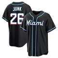 Jamed M.Marlins #26 Janson Junk Player Black Fashion Out Home Game Stitched Jerseys
