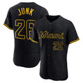 Jamed M.Marlins #26 Janson Junk Player Black Snake Skin City Home Limited Elite Stitched Jerseys