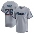 Jamed M.Marlins #26 Janson Junk Player Gray Home Limited Stitched Jerseys