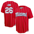 Jamed M.Marlins #26 Janson Junk Player Red City Connect Home Game Stitched Jerseys