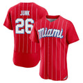 Jamed M.Marlins #26 Janson Junk Player Red City Connect Home Limited Elite Stitched Jerseys