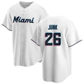 Jamed M.Marlins #26 Janson Junk Player White  Home Game Stitched Jerseys