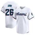 Jamed M.Marlins #26 Janson Junk Player White Home Limited Stitched Jerseys
