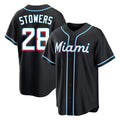 Jamed M.Marlins #28 Kyle Stowers Player Black Fashion Out Home Game Stitched Jerseys