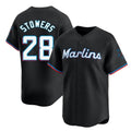 Jamed M.Marlins #28 Kyle Stowers Player Black Home Limited Stitched Jerseys