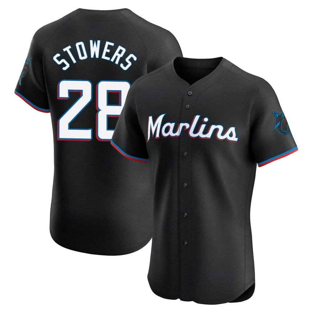 Jamed M.Marlins #28 Kyle Stowers Player Black Vapor Home Limited Elite Stitched Jerseys