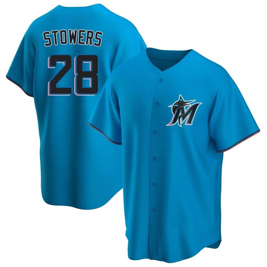Jamed M.Marlins #28 Kyle Stowers Player Blue Home Game Stitched Jerseys