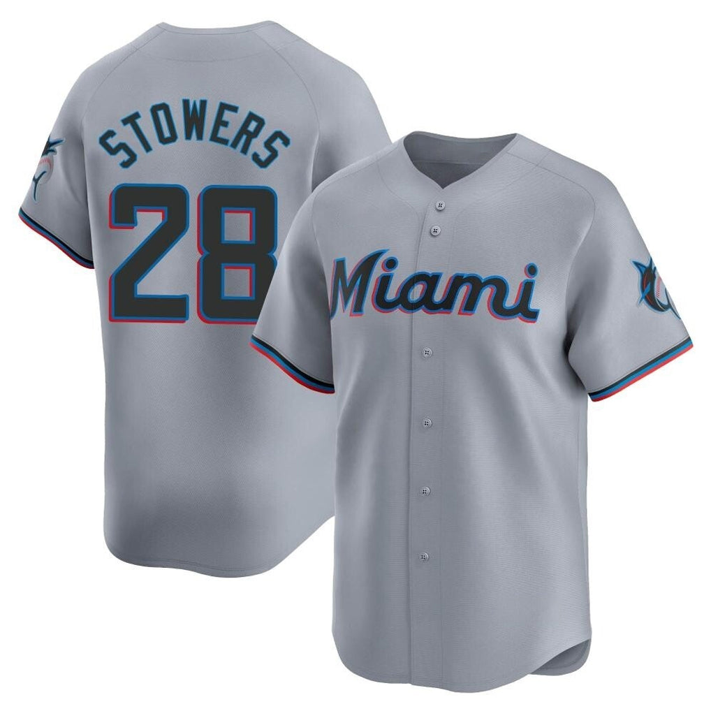 Jamed M.Marlins #28 Kyle Stowers Player Gray Home Limited Stitched Jerseys