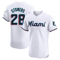 Jamed M.Marlins #28 Kyle Stowers Player White  Home Limited Elite Stitched Jerseys