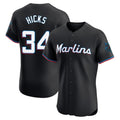 Jamed M.Marlins #34 Liam Hicks Player Black Vapor Home Limited Elite Stitched Jerseys