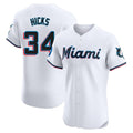 Jamed M.Marlins #34 Liam Hicks Player White  Home Limited Elite Stitched Jerseys
