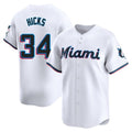 Jamed M.Marlins #34 Liam Hicks Player White  Home Limited Stitched Jerseys