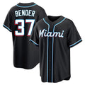 Jamed M.Marlins #37 Anthony Bender Player Black Fashion Out Home Game Stitched Jerseys