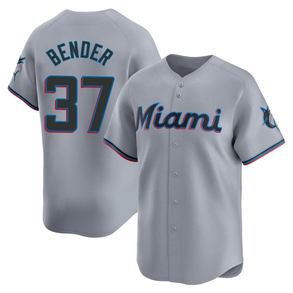 Jamed M.Marlins #37 Anthony Bender Player Gray Home Limited Stitched Jerseys