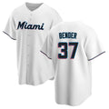 Jamed M.Marlins #37 Anthony Bender Player White  Home Game Stitched Jerseys