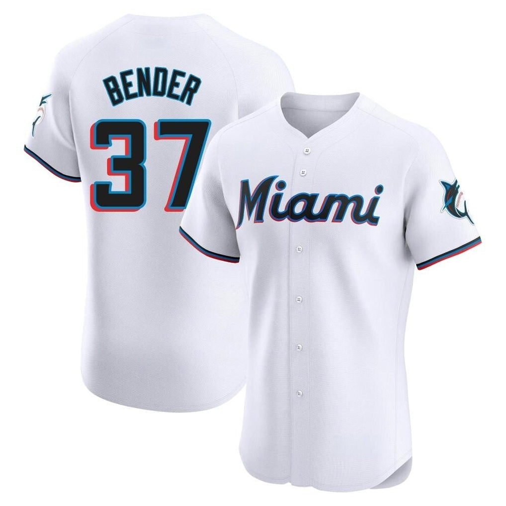 Jamed M.Marlins #37 Anthony Bender Player White  Home Limited Elite Stitched Jerseys