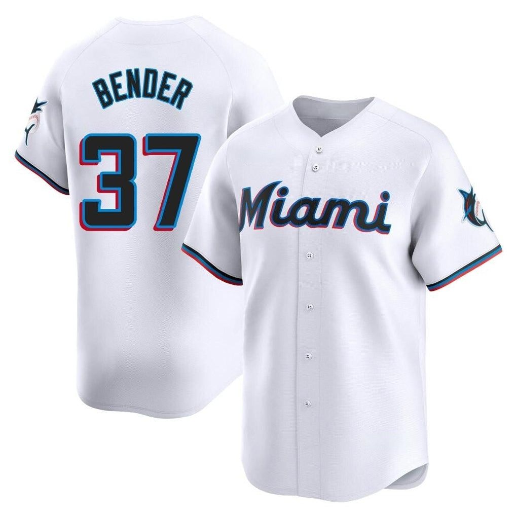 Jamed M.Marlins #37 Anthony Bender Player White  Home Limited Stitched Jerseys