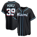 Jamed M.Marlins #39 Eury Perez Player Black Fashion Out Home Game Stitched Jerseys