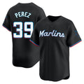 Jamed M.Marlins #39 Eury Perez Player Black  Home Limited Stitched Jerseys