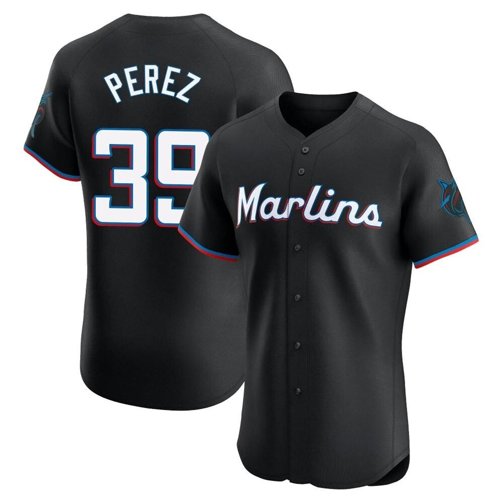 Jamed M.Marlins #39 Eury Perez Player Black Vapor Home Limited Elite Stitched Jerseys