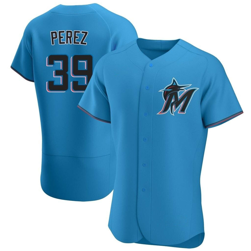 Jamed M.Marlins #39 Eury Perez Player Blue Home Limited Elite Stitched Jerseys
