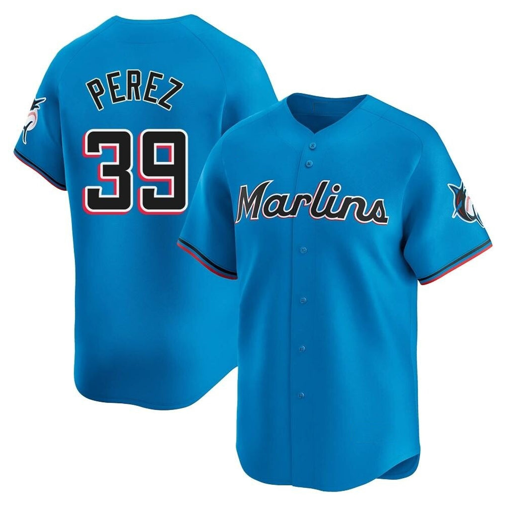 Jamed M.Marlins #39 Eury Perez Player Blue Home Limited Stitched Jerseys