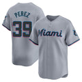 Jamed M.Marlins #39 Eury Perez Player Gray Home Limited Stitched Jerseys