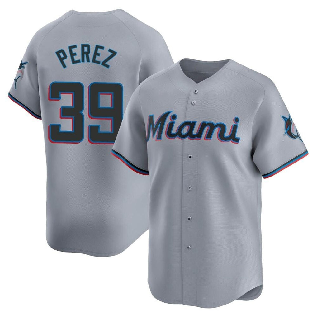 Jamed M.Marlins #39 Eury Perez Player Gray Home Limited Stitched Jerseys