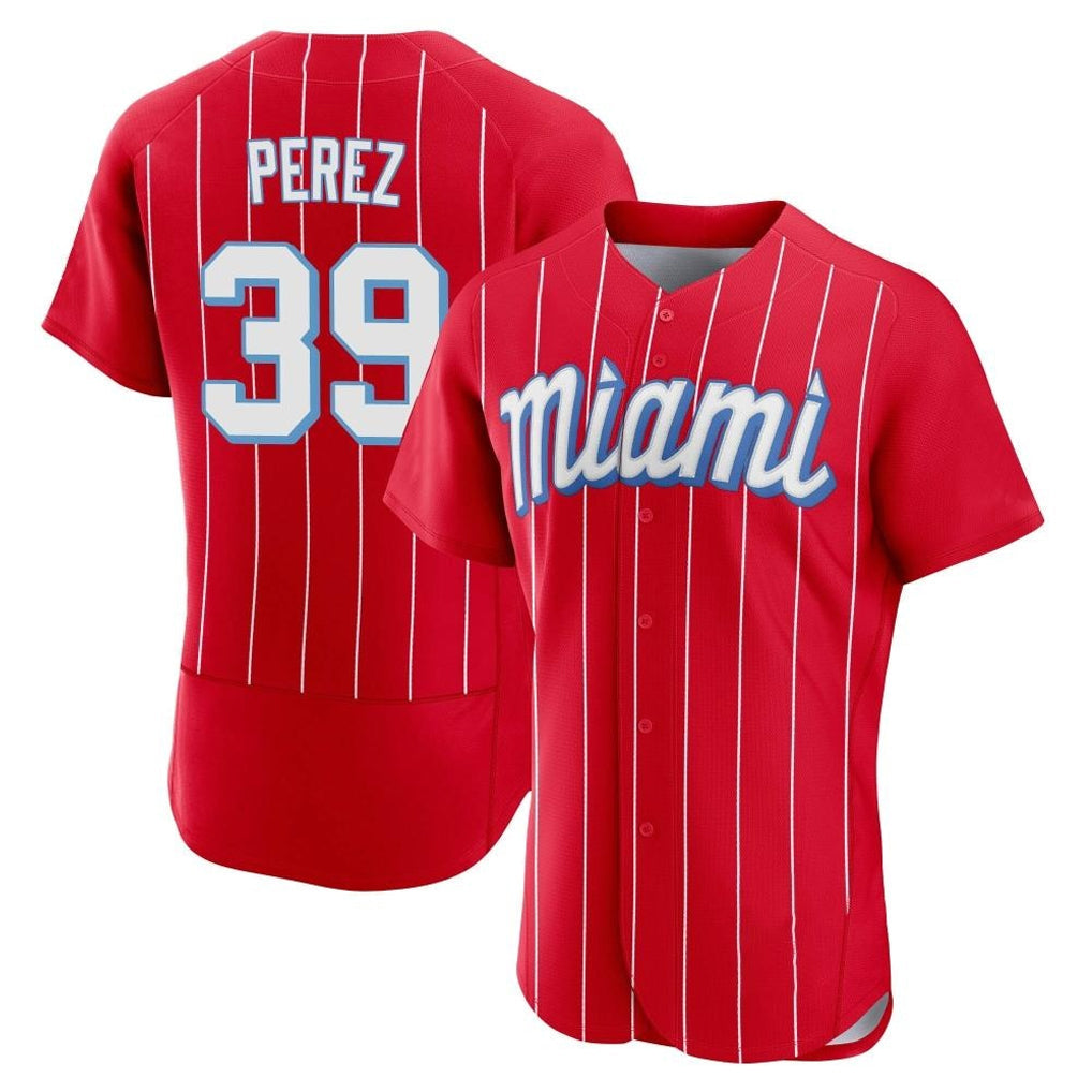 Jamed M.Marlins #39 Eury Perez Player Red City Connect Home Limited Elite Stitched Jerseys