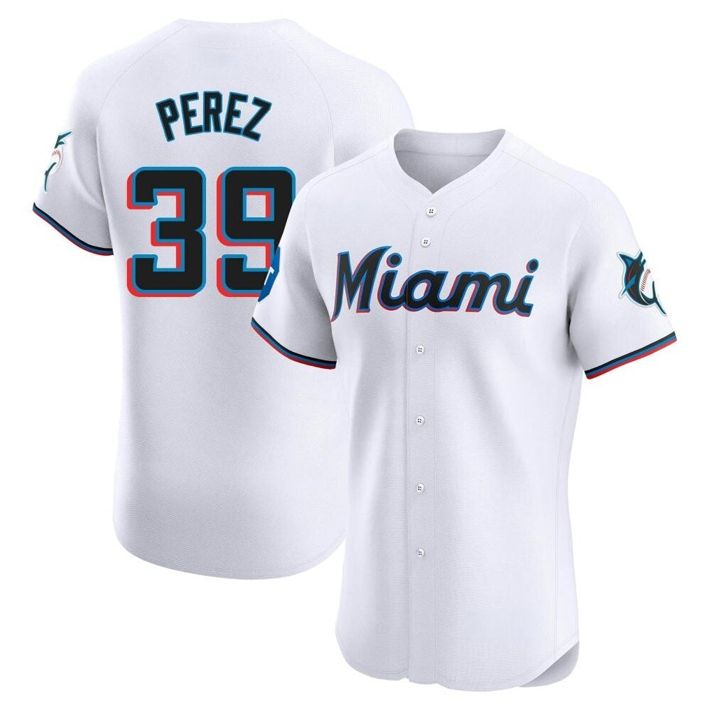 Jamed M.Marlins #39 Eury Perez Player White  Home Limited Elite Stitched Jerseys