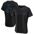 Jamed M.Marlins #47 John King Player Black Home Limited Elite Stitched Jerseys