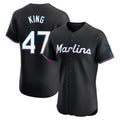 Jamed M.Marlins #47 John King Player Black Vapor Home Limited Elite Stitched Jerseys