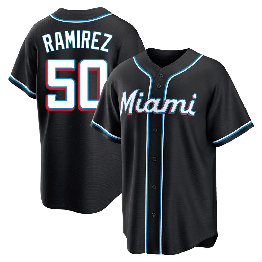 Jamed M.Marlins #50 Agustin Ramirez Player Black Fashion Out Home Game Stitched Jerseys