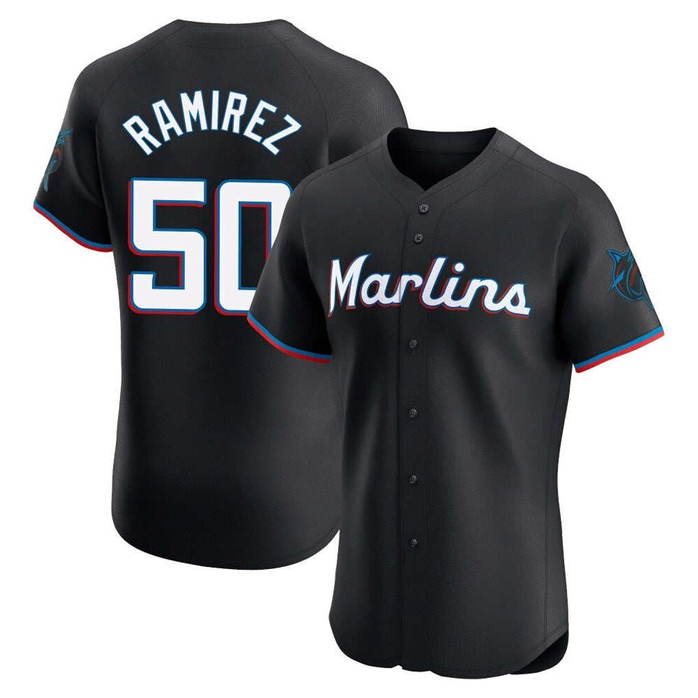 Jamed M.Marlins #50 Agustin Ramirez Player Black Vapor Home Limited Elite Stitched Jerseys