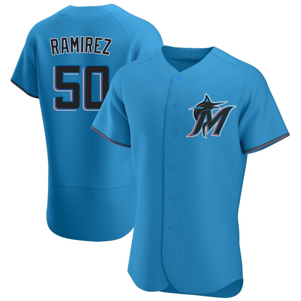 Jamed M.Marlins #50 Agustin Ramirez Player Blue Home Limited Elite Stitched Jerseys