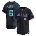 Jamed M.Marlins #6 Otto Lopez Player Black City Connect Home Limited Stitched Jerseys