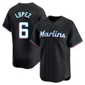 Jamed M.Marlins #6 Otto Lopez Player Black  Home Limited Stitched Jerseys