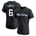 Jamed M.Marlins #6 Otto Lopez Player Black Vapor Home Limited Elite Stitched Jerseys