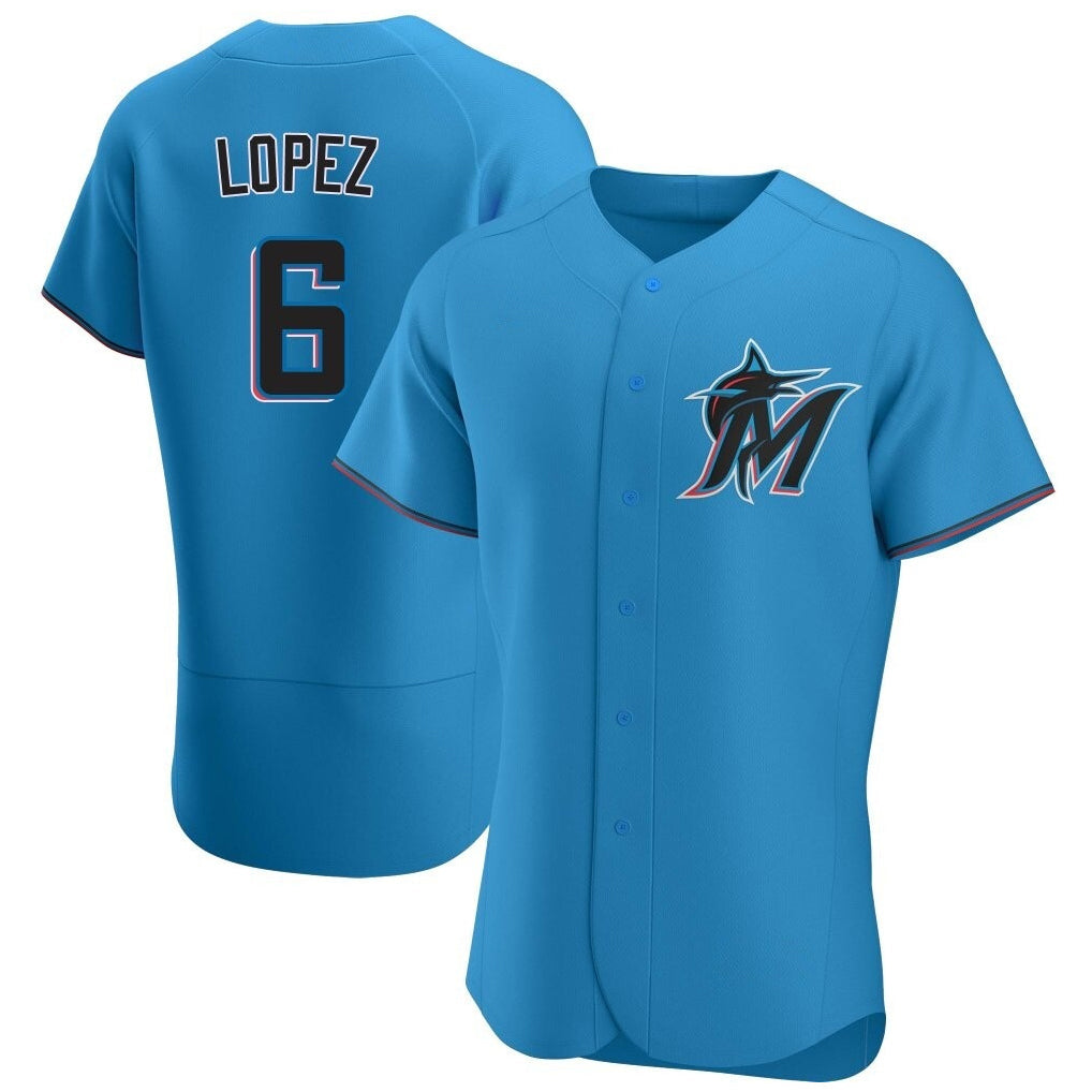 Jamed M.Marlins #6 Otto Lopez Player Blue Home Limited Elite Stitched Jerseys